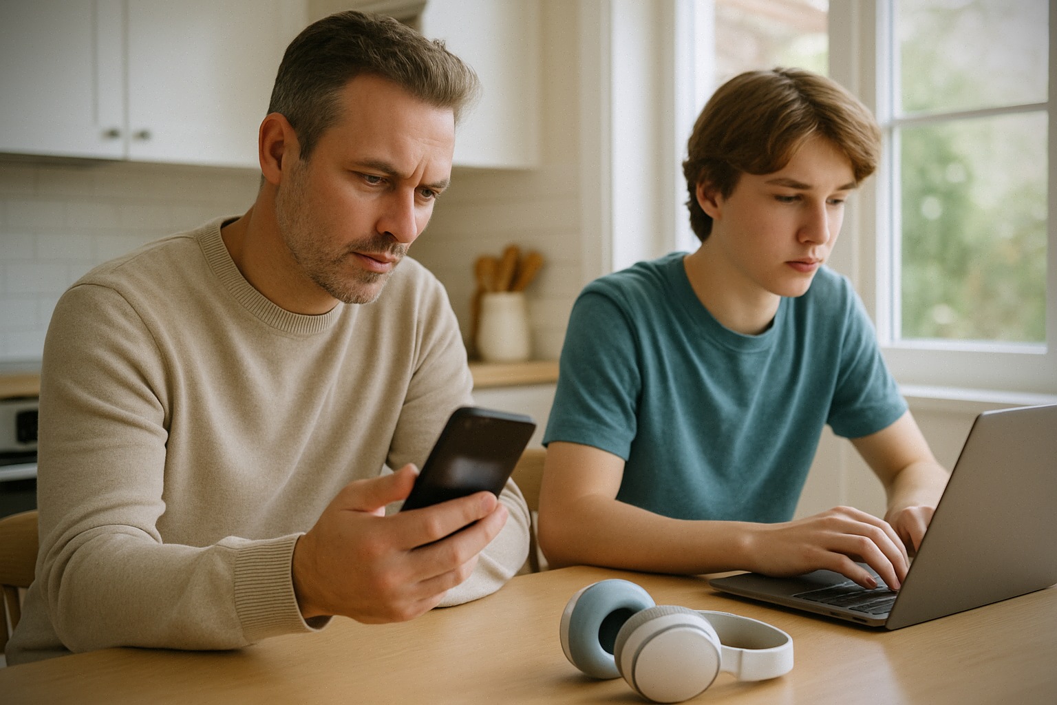 Supervision parentale Meta avec adolescent utilisant un chatbot à la maison