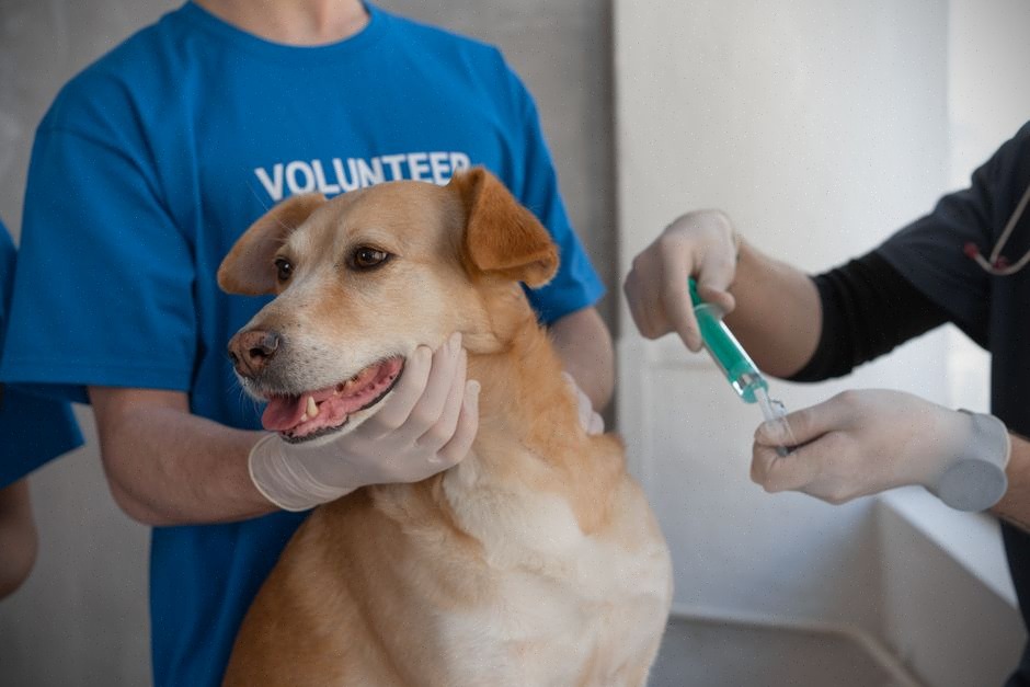 Fondateur de startup vétérinaire examinant un projet de vaccin canin